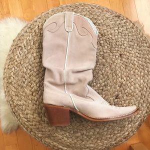 Vintage suede cowboy boots